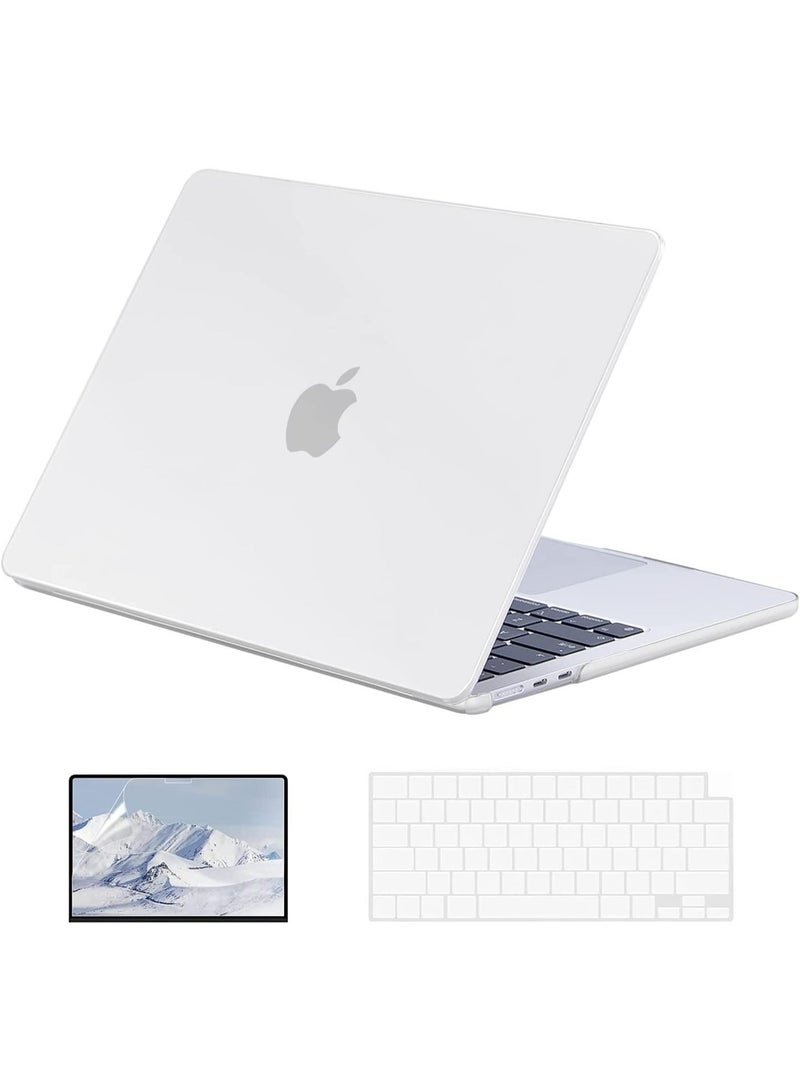 3 in 1 Frosted Hard Case Compatible with MacBook Air 15 inch 2026 A3448 M5 Chip/2025 A3241 M4 Chip/2023 A2941 M2 Chip/ 2024 A3114 M3 Chip with Liquid Retina Display Touch ID, Plastic Hard Shell& Keyboard Cover & Screen Protector - Image 1